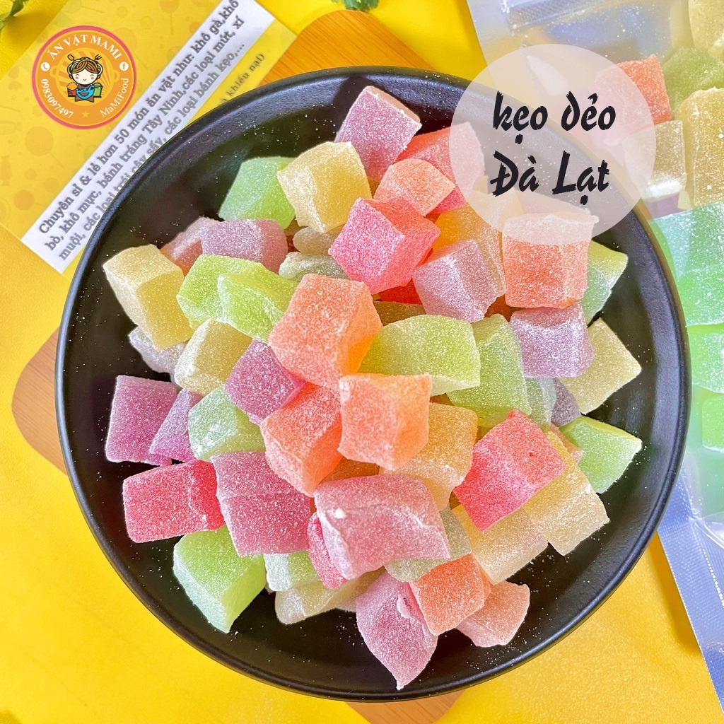 500G Kẹo Dẻo Dâu Sữa Trái Cây Đà Lạt, Kẹo Mềm, Kẹo Dâu, đồ ăn vặt
