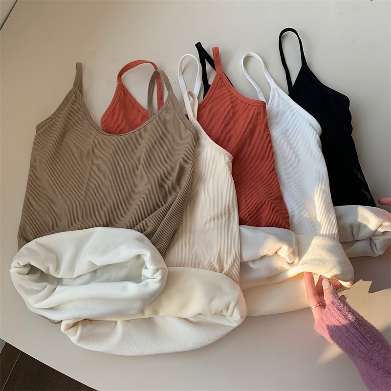 NRVP Áo Tank Top Đơn Co Giãn Phong Cách Hàn Quốc Với Đệm Lót