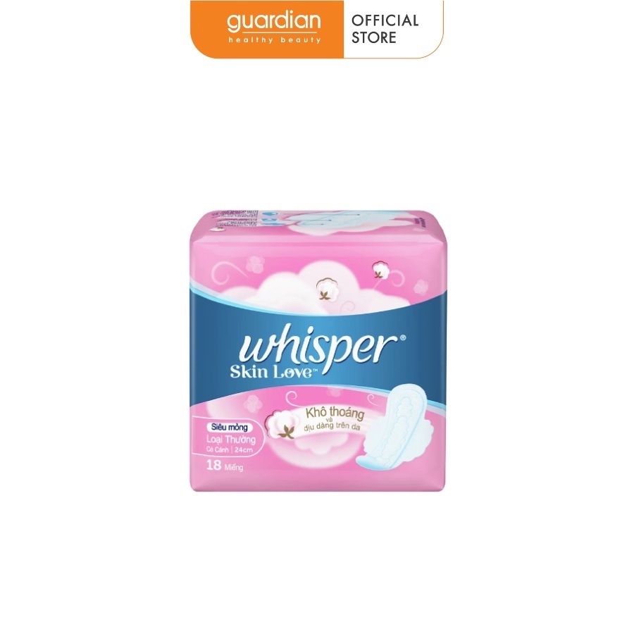 Băng Vệ Sinh Siêu Mỏng Có Cánh Cho Ngày Thường SkinLove 24CM Whisper Gói