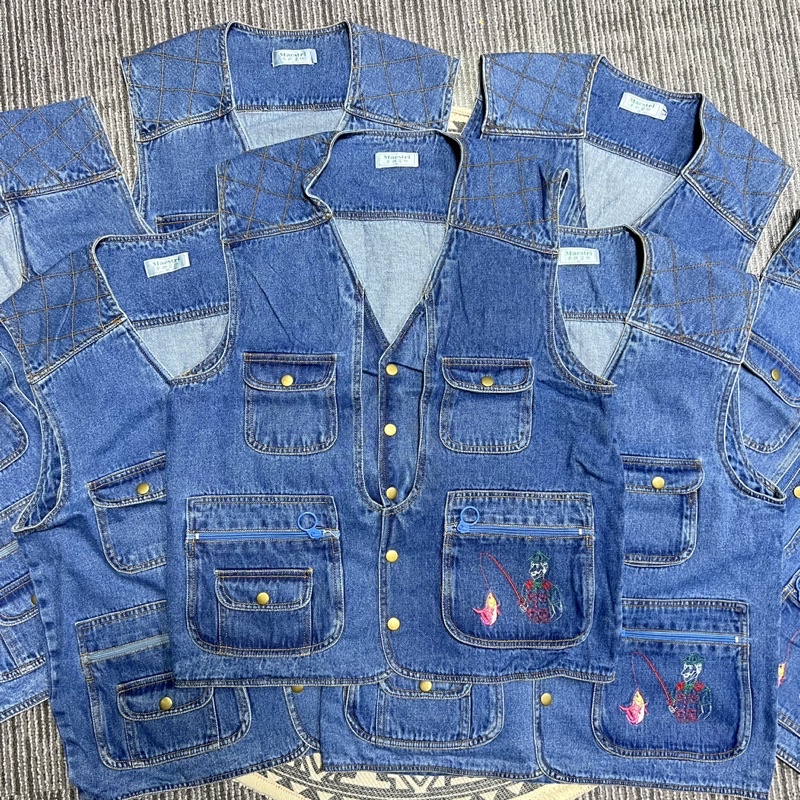 Áo Gile denim Jeans Nam Nữ