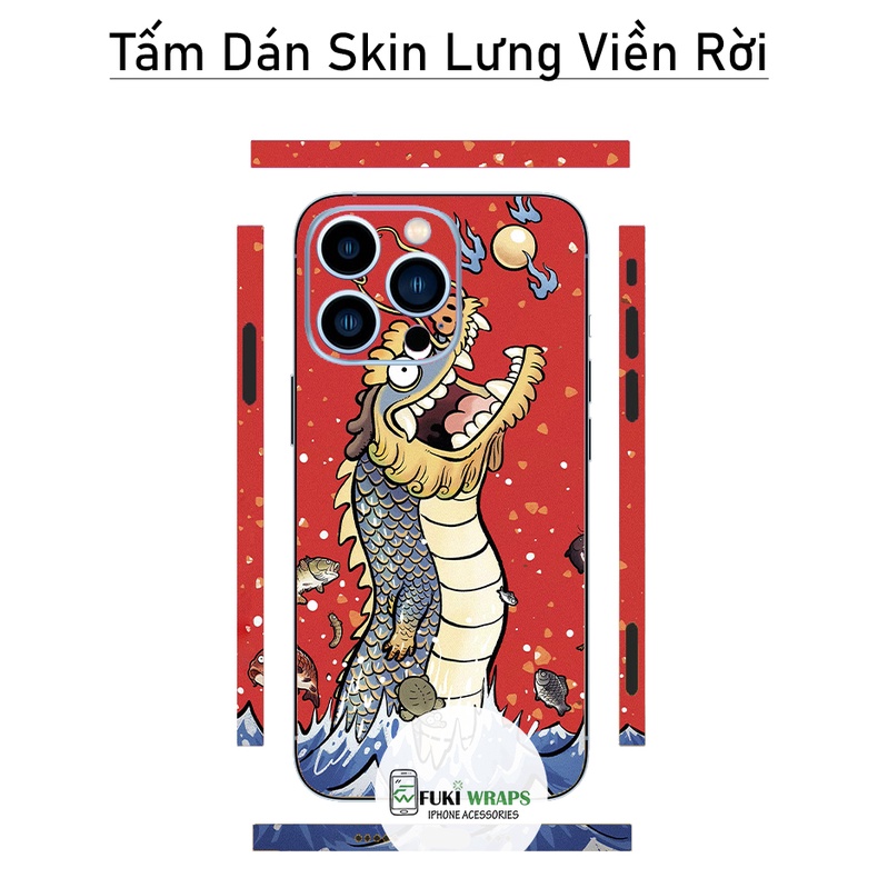 Tấm dán Skin Mặt Sau Rồng Anime FULL VIỀN Dành Cho 14 pro max , 13 pro max , 12 pro max , 11 pro max , xs max - FukiShop