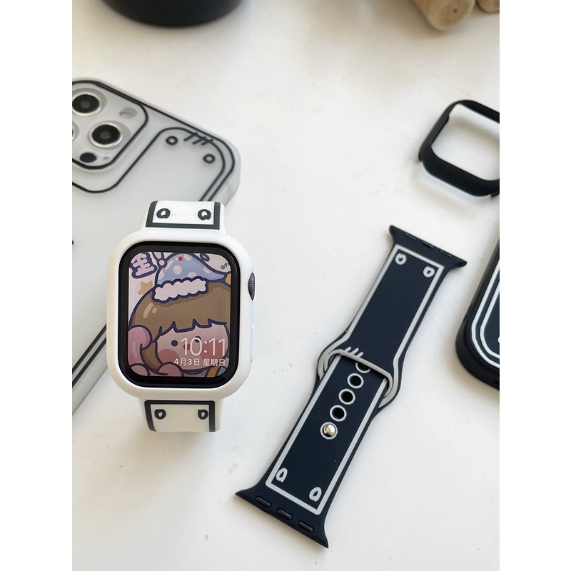 Dây Đeo Đồng Hồ Bằng Silicone 7 8 45MM 41MM Cho iWatch SE 6 5 4 3 44MM 40MM 42MM 38MM