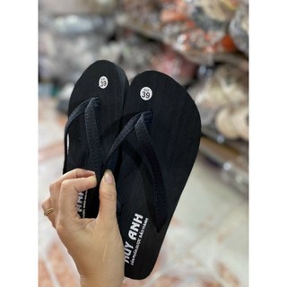 Dép kẹp xỏ ngón màu đen, xốp đế cao 3 phân, 5 phân, 9 phân