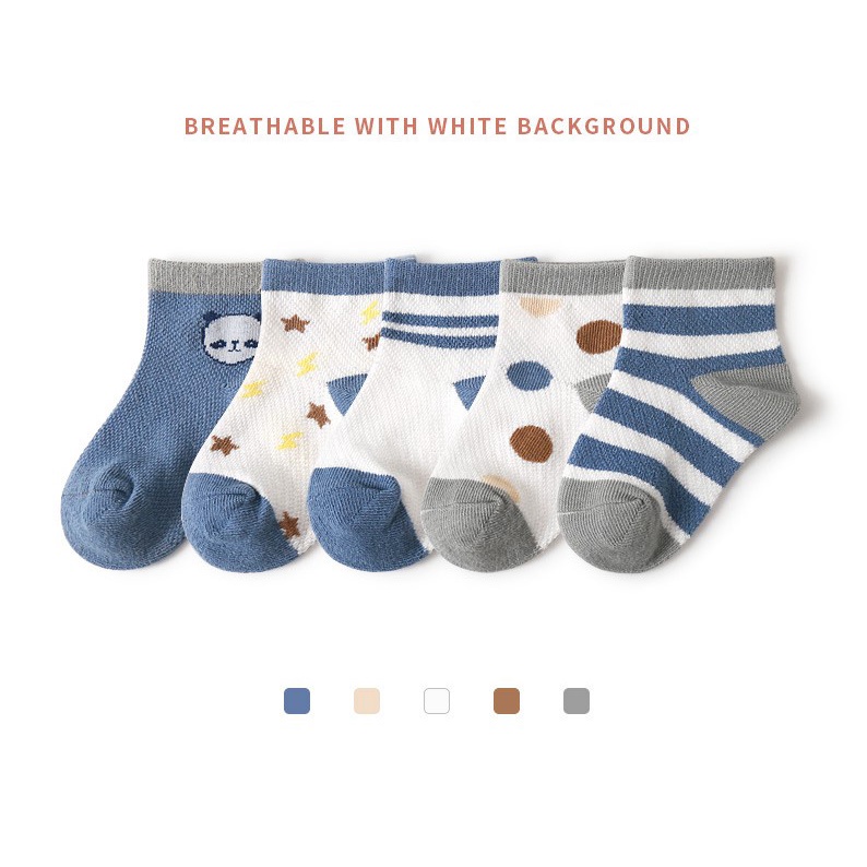 5 đôi Vớ  Cotton Cho Bé Trai Bé Gái Vớ