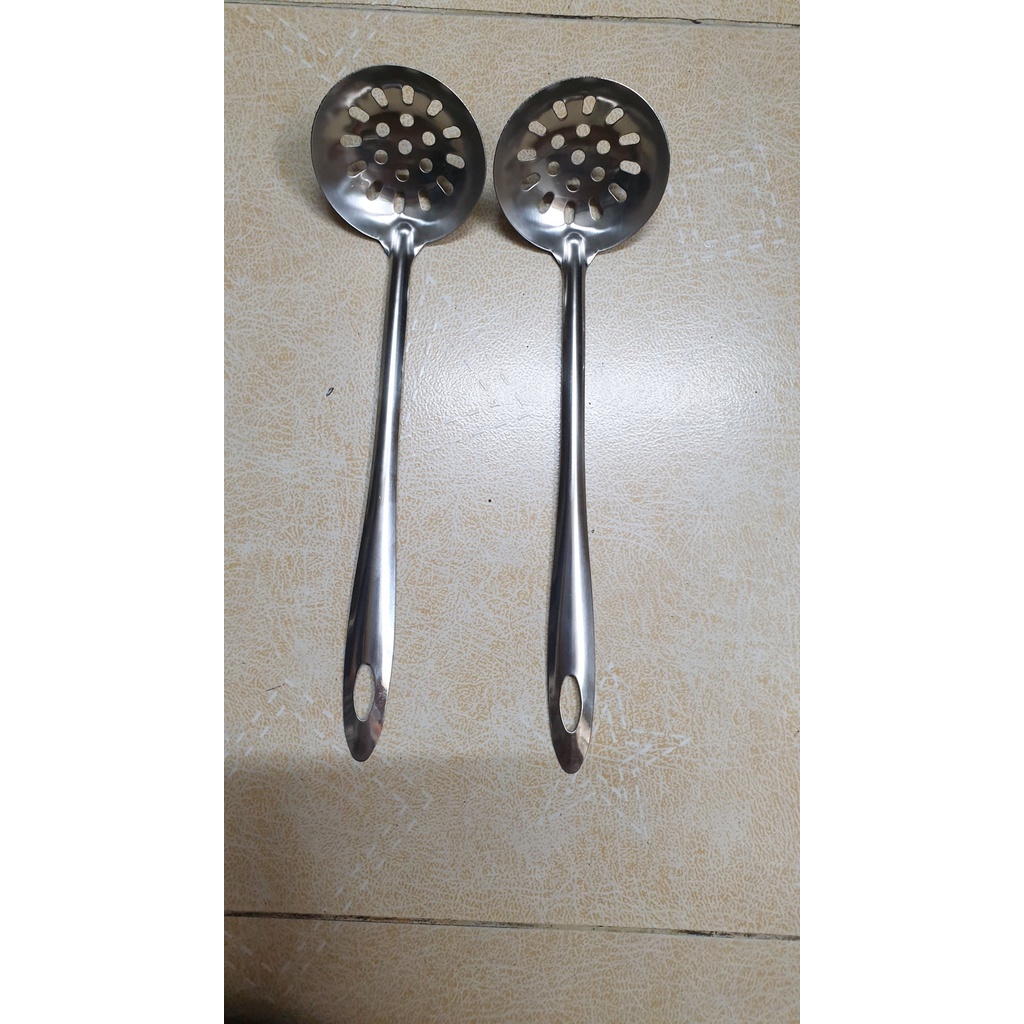 Muôi múc trân châu Inox Muôi thủng vợt topping Muôi vớt đồ lẩu Muôi thủng múc thạch nấu chè Vá múc nước lèo Muôi múc can