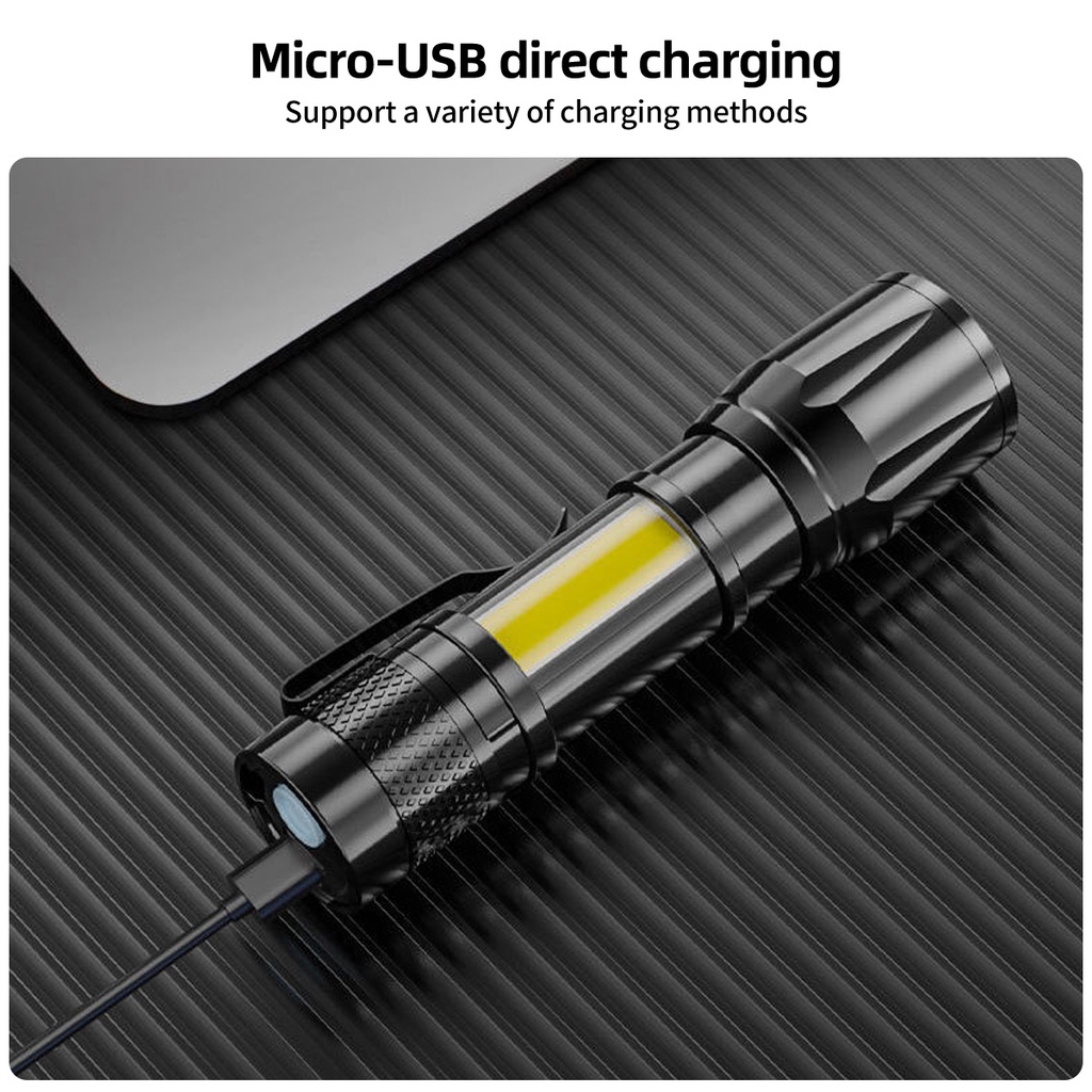 Đèn pin LED FONKEN mini công suất cao chống nước có thể sạc lại tiện dụng