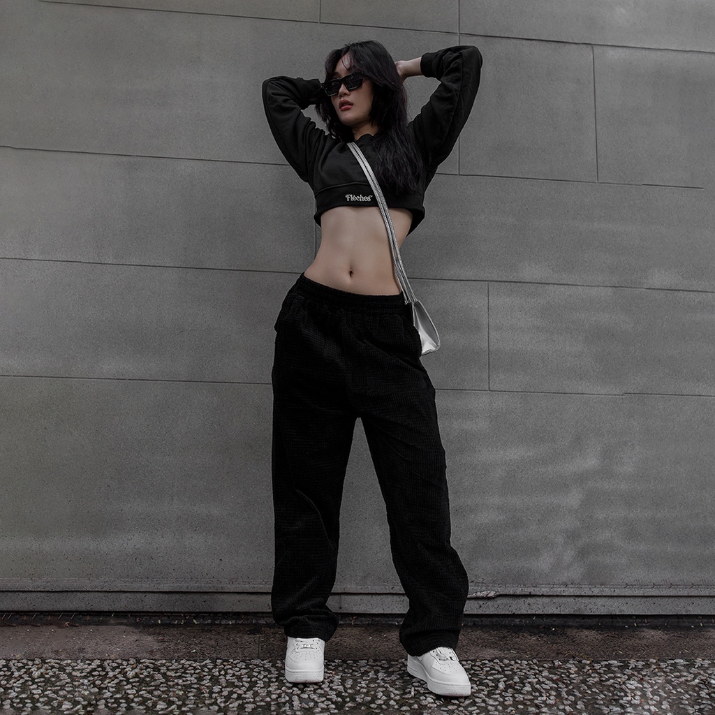 Áo thun croptop dài tay chất cua CROP SWEATER - 2 màu