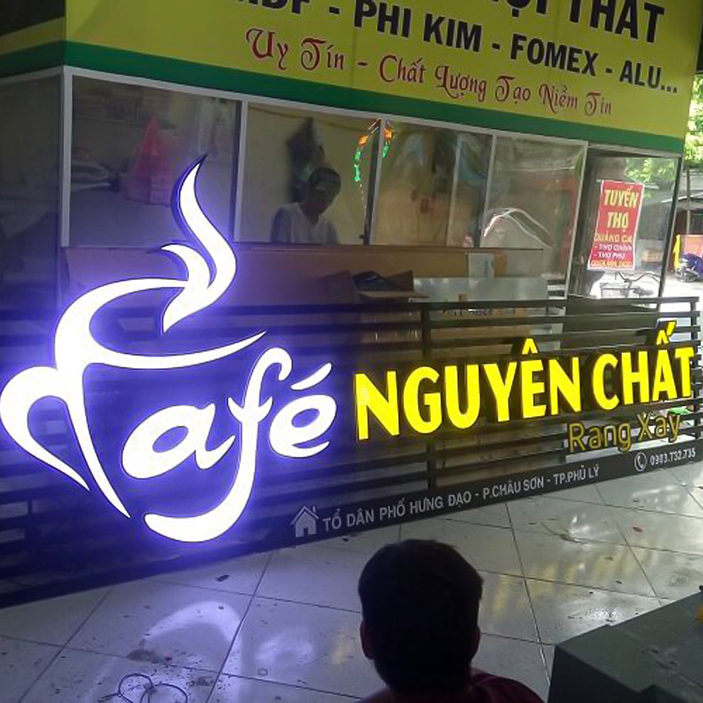 Chữ Nổi Đèn Sáng Mặt.Biển Quảng Cáo Logo Hắt Sáng.Thiết Kế Gia Công Theo Yêu Cầu.BiMi.DecorHome