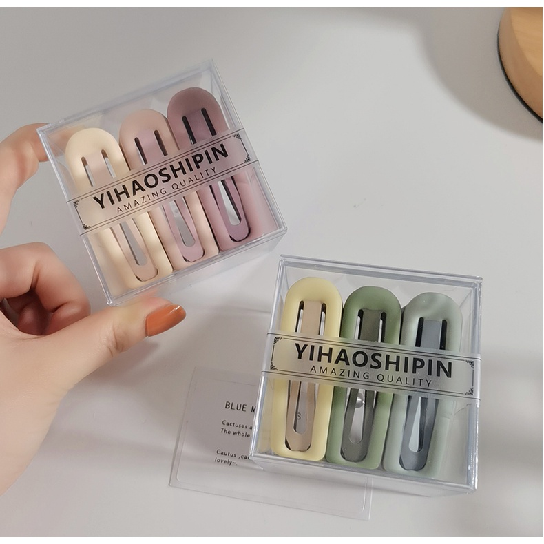 Bộ 9 Kẹp Tóc Màu Nhám Đơn Giản Cho Nữ