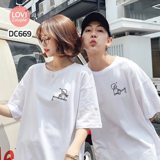 Áo thun unisex cặp bập bênh tình yêu dc669