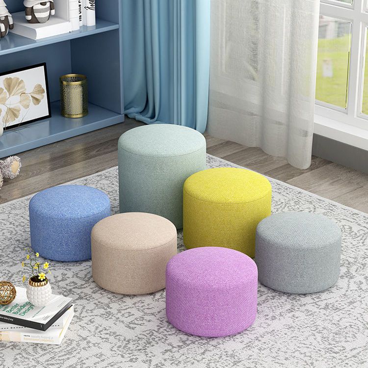 Ghế Vải Tròn Thời Trang, Ghế Thay Giày Đơn Giản