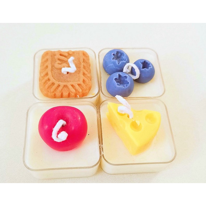 Nến Thơm Tealight Topping Hoa Quả Sen Đá Sáp Đậu Nành Không Khói - Trang Trí Decor Làm Quà Tặng