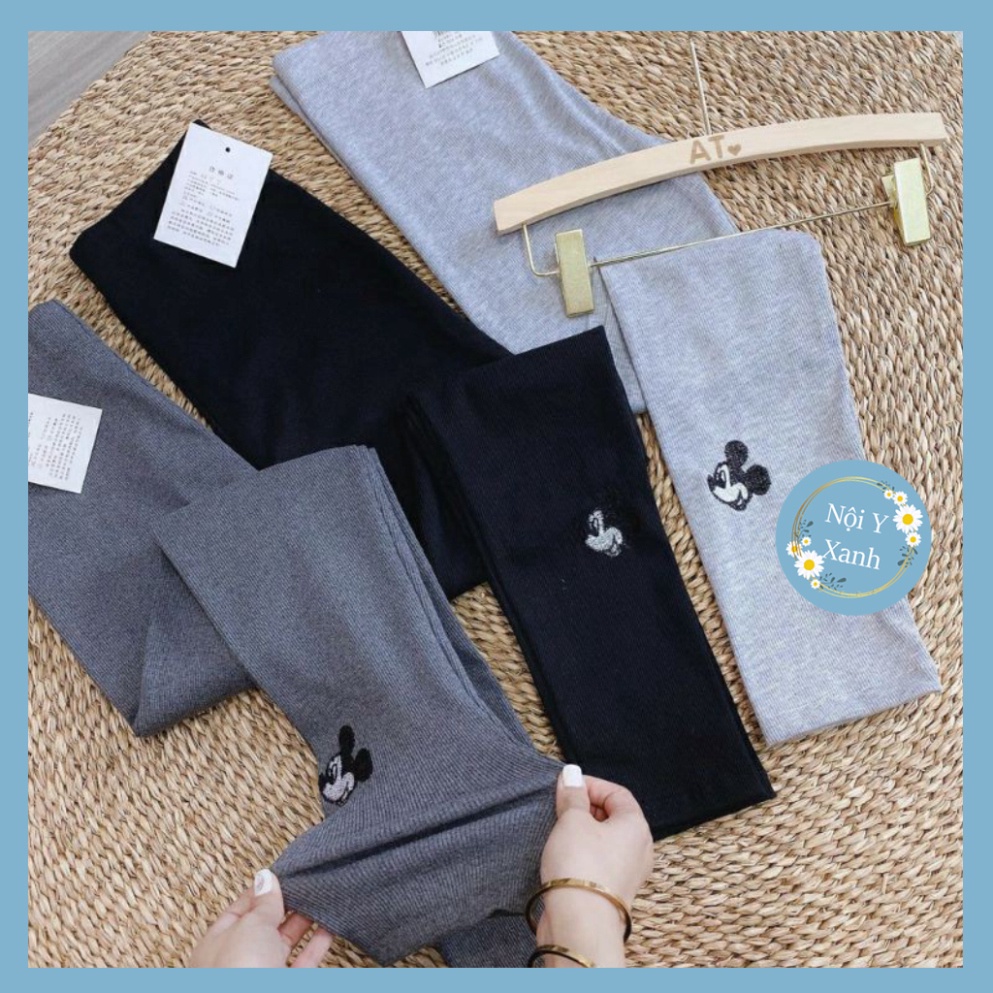 QUẦN LEGGING LEN TĂM MICKY (SIÊU CO DÃN) nội y xanh -  chất đẹp