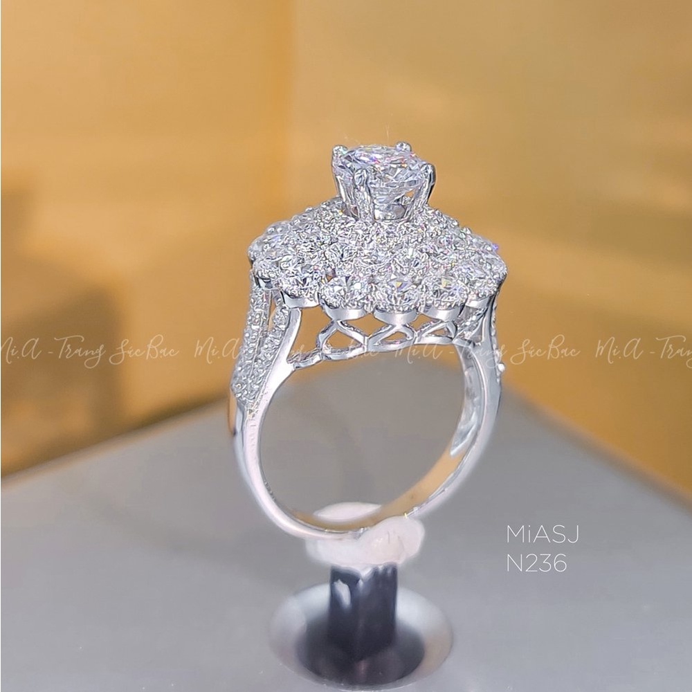Nhẫn nữ bạc Ý S925 MiASJ N236 nạm đá cao cấp, sang trọng, lung linh