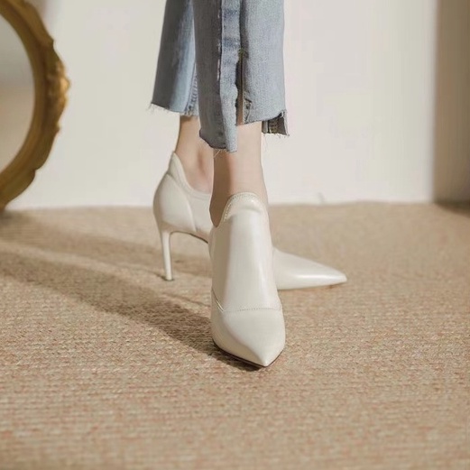 Giày Cao Gót Mũi Nhọn Chất Liệu Da Mềm Thoáng Khí Thời Trang Cao Cấp Cho NữGiày Em Bé Hot Girl 'S