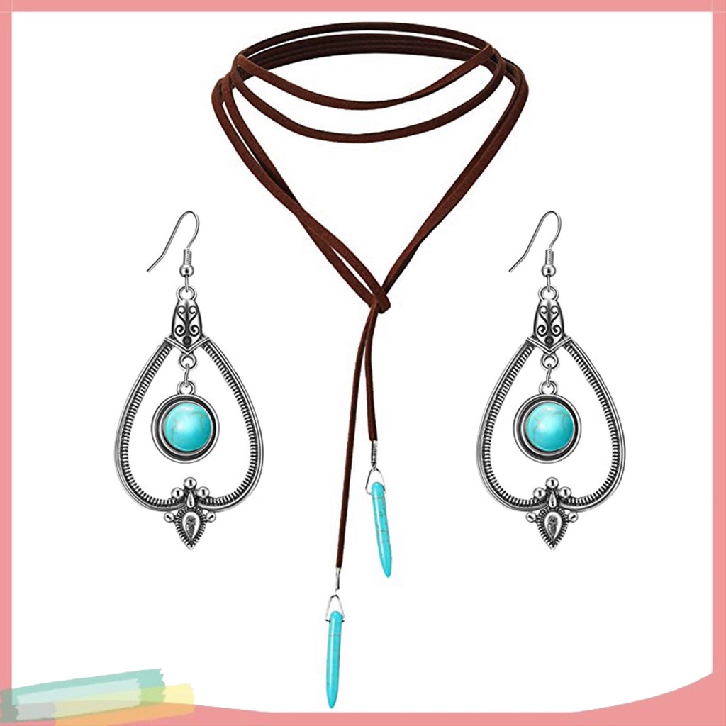 Vòng Cổ Dây Bện Mặt Đá Tự Nhiên Thời Trang Nữ Tính