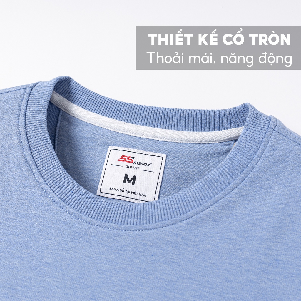 Áo Sweater Nỉ Nam 5S Trơn Basic, Chất Liệu Cao Cấp, Dày Dặn, Dễ Chịu (ANO22047)