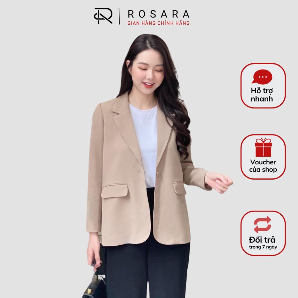 Áo Vest Công Sở Nữ Nâu Thiết Kế Dài Tay 2 Lớp Thời Trang Công Sở Nữ Rosara KH05