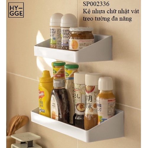 Kệ nhựa để đồ nhà tắm, nhà bếp dán tường Hygge, chất liệu nhựa PET cao cấp