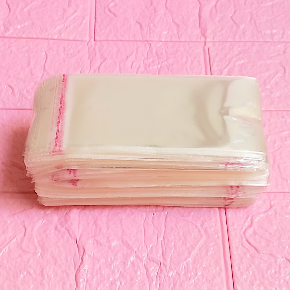 100g  Túi Opp dán mép 6x10cm  - Túi nilon băng keo dán miệng