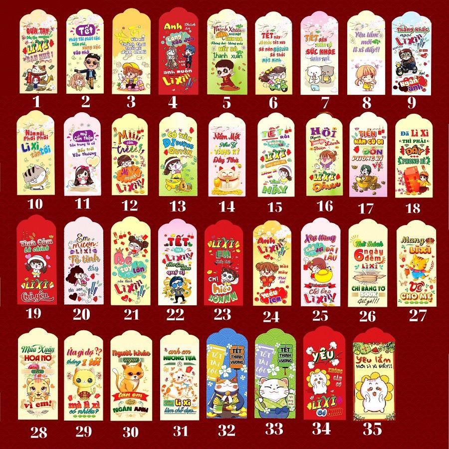 COMBO 50 lì xì TẾT 2023