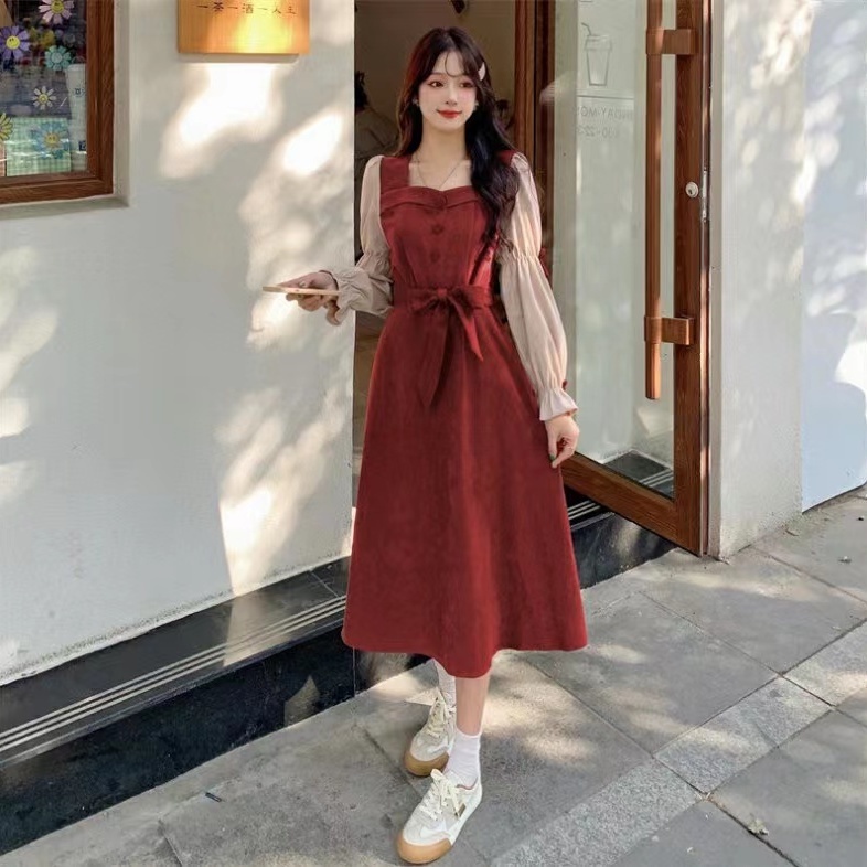Đầm Dài Tay Thiết Kế Mới Thời Trang Mùa Thu Đông Theo Phong Cách Pháp
