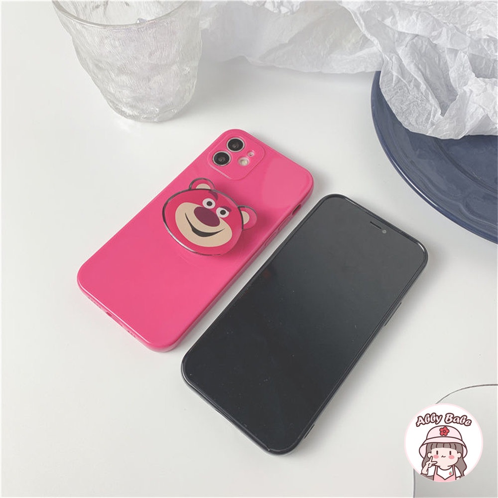 Ốp Điện Thoại TPU Mềm Bóng Có Vòng Đỡ Hình Gấu / Hoa Hồng Cho IPhone 14 Pro Max 11 7Plus 13 12 11 Pro Max X XS