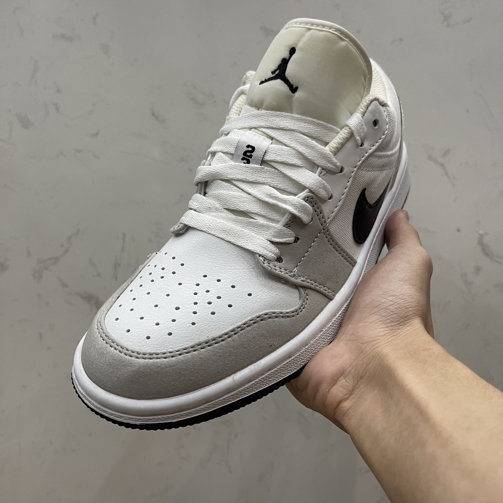 Giày Jordan 1 Low Astrograbber, JD1 Thấp Xám Vẹt Đen; Full Box, Phụ Kiện, Tặng Vớ Trắng