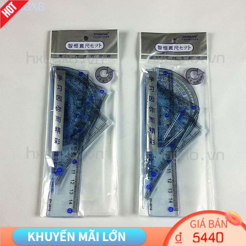 4 Thước đo góc thẳng bằng nhựa sử dụng tiện lợi cho trường học / văn phòng