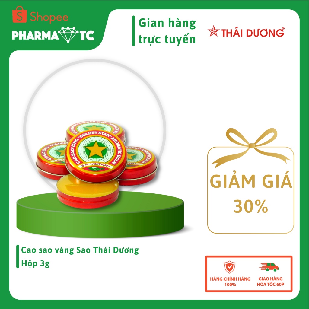 Cao sao vàng Tw3, Dầu cù là, giảm nhức đầu, say xe, đau bụng với Long não Hộp 3g - PharmaOTC