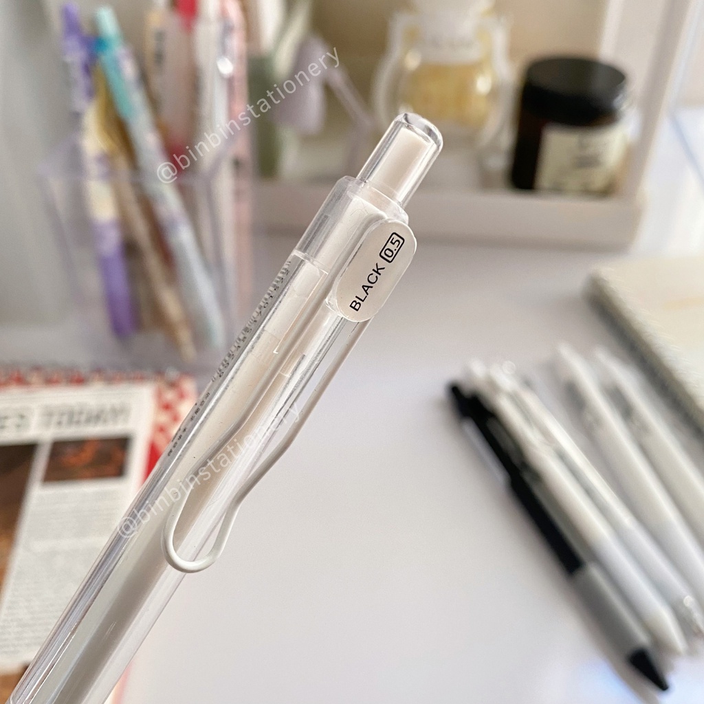 Bút gel mực đen Domi phong cách basic, ngòi 0.5 mm BDM911