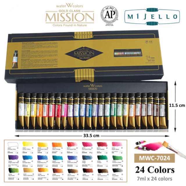MÀU NƯỚC MIJELLO MISSION GOLD 7ml bộ 12/24/36 màu