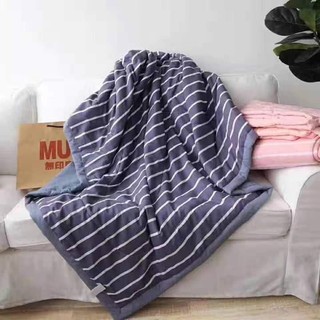 Chăn mền điều hòa nhật bản muji cotton kẻ sọc thanh lịch