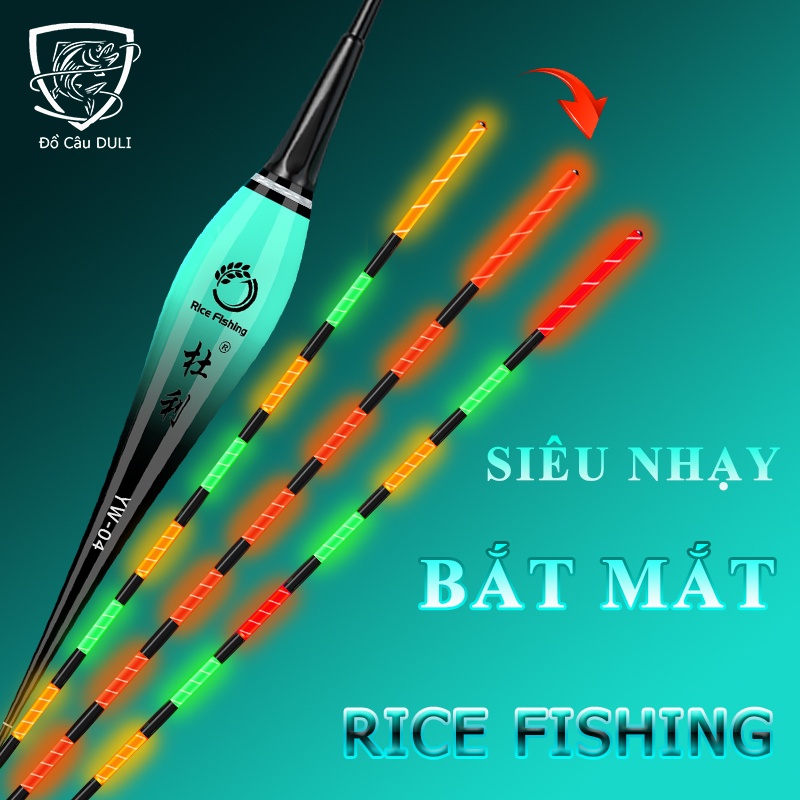 Phao Câu Đài Thông Minh ngày đêm Rice Fishing, siêu nhạy, bắt mắt, ánh sáng mạnh PC-3