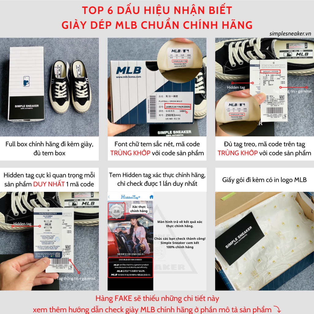 Giày Đạp Gót MLB NY Chính Hãng 🔴SIMPLE SNEAKER🔴 Giày Sục MLB Mule Playball Origin 3 Màu Đen Trắng Full Box Chuẩn Auth