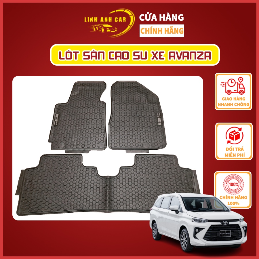 Thảm Sàn, Thảm Lót Sàn Cao Su Nissin Đúc Vân Tổ Ong Chuẩn Form Xe Toyota Avanza