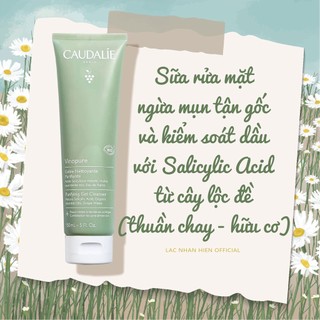 Sữa rửa mặt thuần chay ngừa mụn kiềm dầu caudalie vinopure purifying gel cleanser
