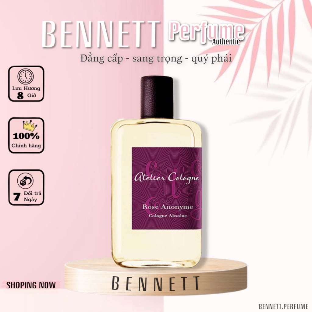- 𝐁𝐄𝐍𝐍𝐄𝐓𝐓 - Nước Hoa unisex Nước hoa Atelier Cologne Rose Anonyme Extrait | Trẻ Trung và Năng Động