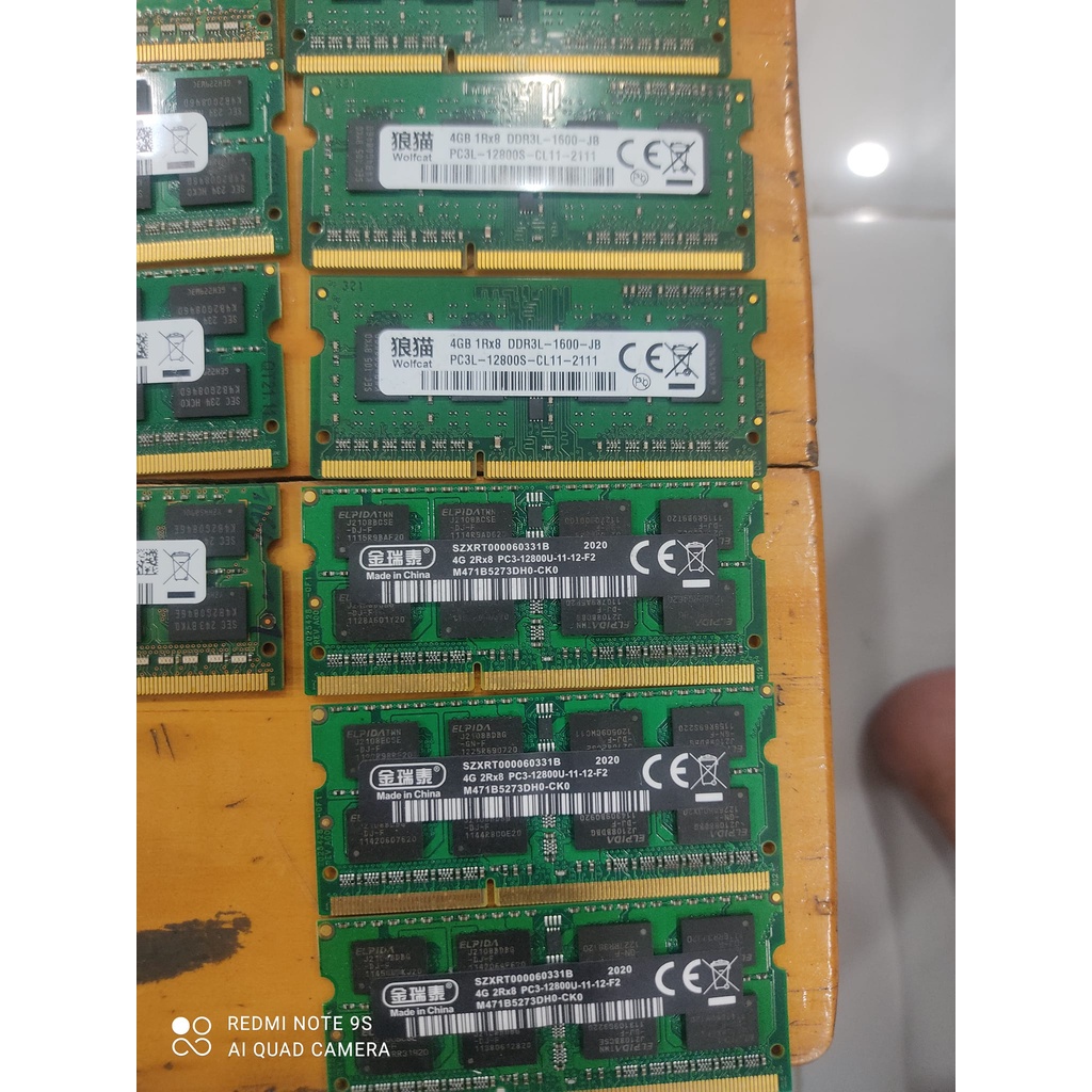 Ram dd3 máy laptop 4gb hàng tháo máy, chân vàng, đẹp