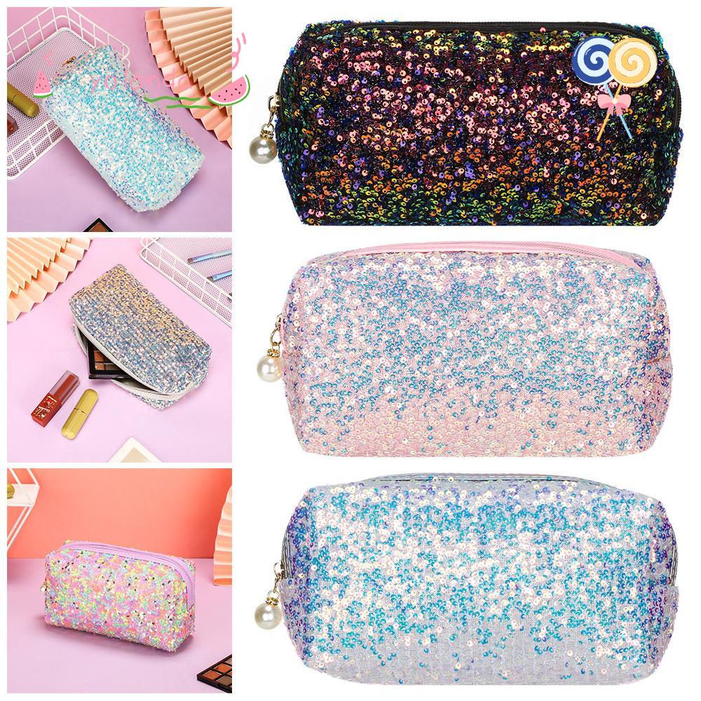 Túi Đựng Mỹ Phẩm Trang Điểm Hình Đuôi Cá Đính Kim Sa Thời Trang