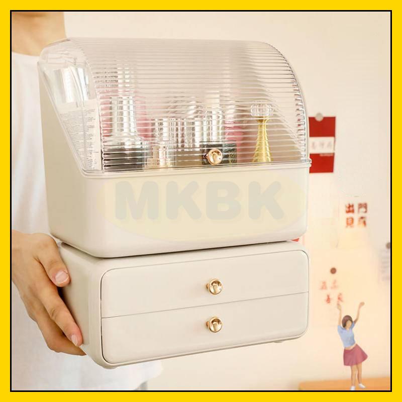 【10% Giảm Giá Hai Miếng】 Hộp Đựng Mỹ Phẩm Để Bàn Sức Chứa Lớn Chống Bụi Bẩn Có Thể Xếp Chồng Lên Nhau Hộp Đựng Mỹ Phẩm Để Bàn Bằng Nhựa Đa Kệ Đựng Mĩ Phẩm Đồ Gia Dụng Kệ Đựng Mỹ Phẩm Tủ Mini Tủ Để Bàn Tủ Mini Bằng Nhựa