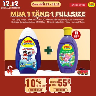 [DATE 07/2023] Sữa Tắm Gội Sạch Khuẩn Carrie Junior BacBuster Hương Blueberry 280G