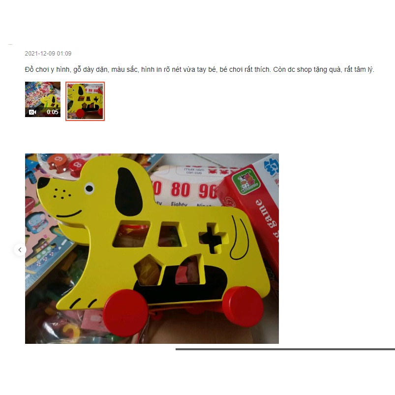 Đồ Chơi Gỗ BEEKIDS Xe Chó Kéo Đập Bóng Thả Hình Khối Phát Triển Trí Tuệ