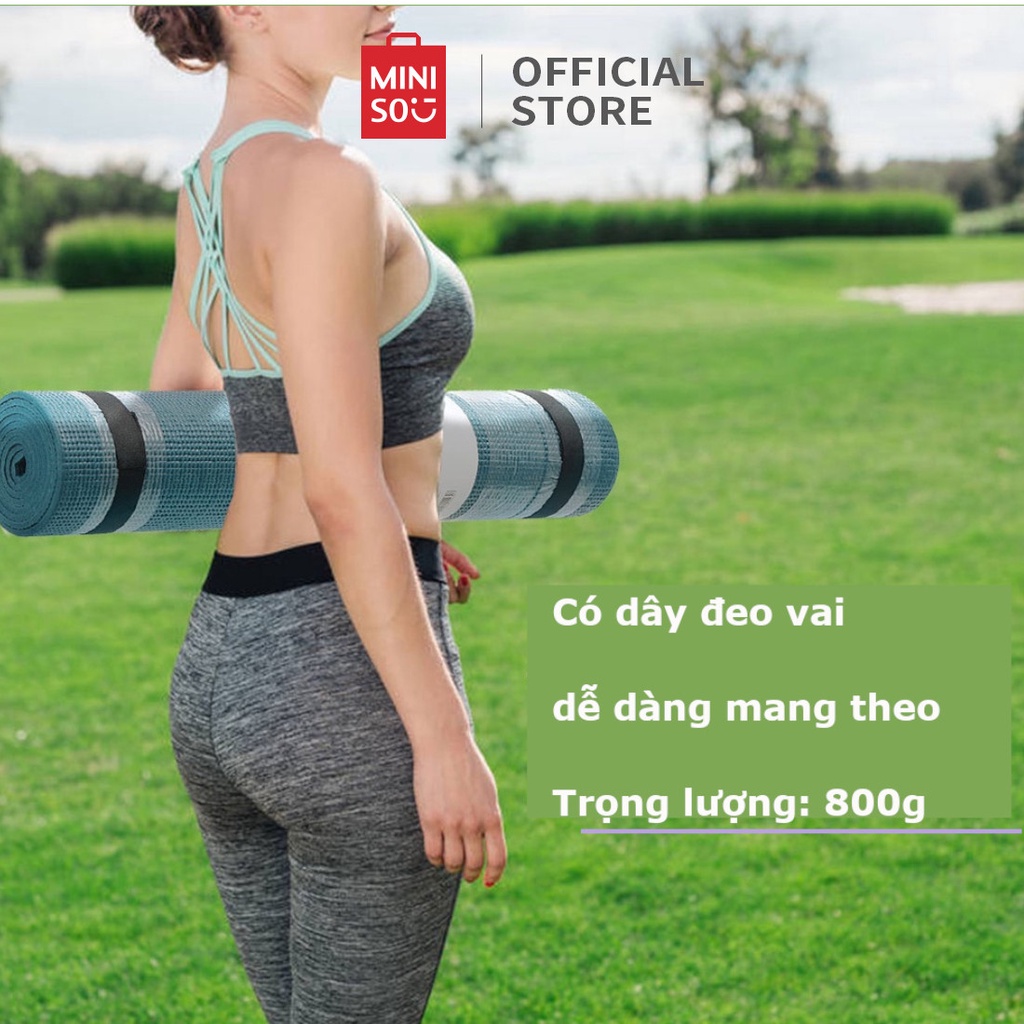 Miniso thảm yoga chống trượt 5mm thảm tập yoga hai mặt, chất liệu an toàn, cao cấp，với dây đeo vai（4mm/5mm）