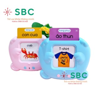 Máy đọc thẻ chính hãng song ngữ Anh Việt, flashcard 112 thẻ 224 từ vựng