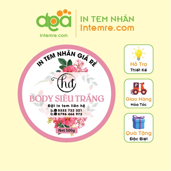 In Tem Nhãn, Sticker, Decan Sữa Chống Nước Intemre.com Cắt Sẳn Thiết Kế Theo Yêu Cầu Số Lượng Ít Khổ A3