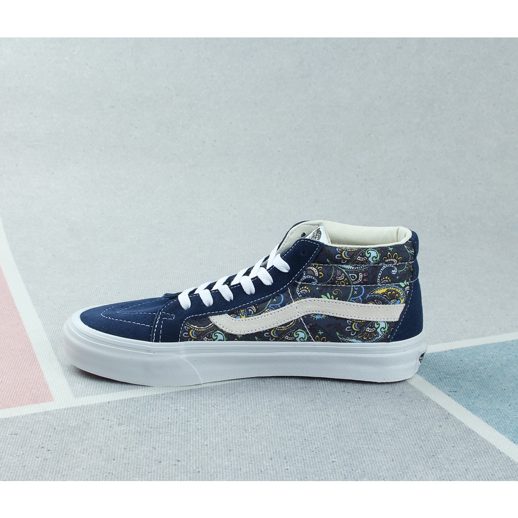 Giày Thể Thao Vans Chính Hãng Màu Xanh navy / cashew nut flower Sk8 Thời Trang Cho Nam Và Nữ
