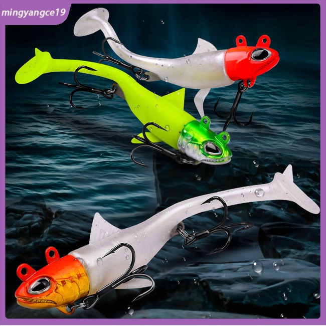 Mồi Câu Cá Giả Hình Chữ T Kèm Móc Câu Dài Mềm Mại Chuyên Dụng