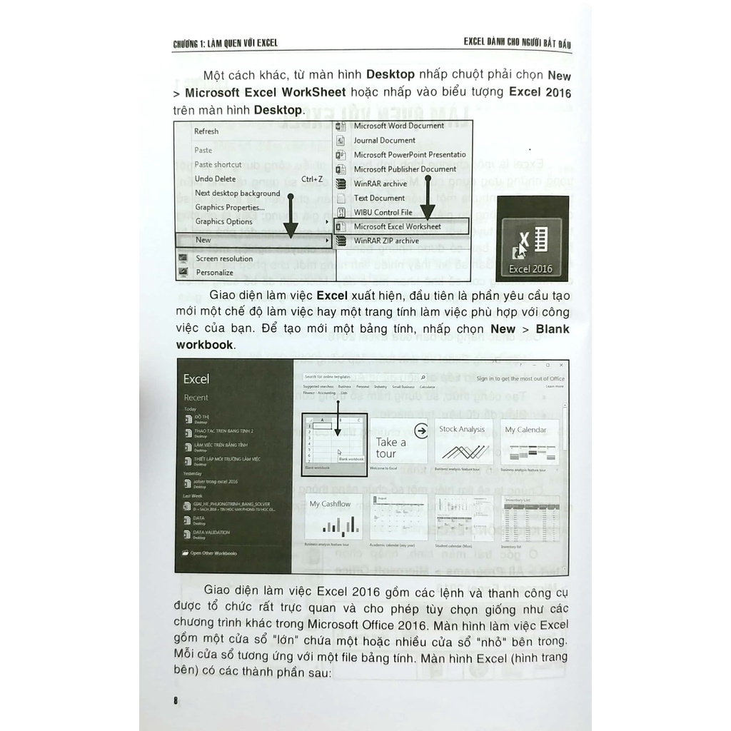 Sách - Excel Dành Cho Người Bắt Đầu (Dùng Cho Các Phiên Bản 2019 - 2016 - 2013) Thực Hành Excel Với Các Hướng Dẫn