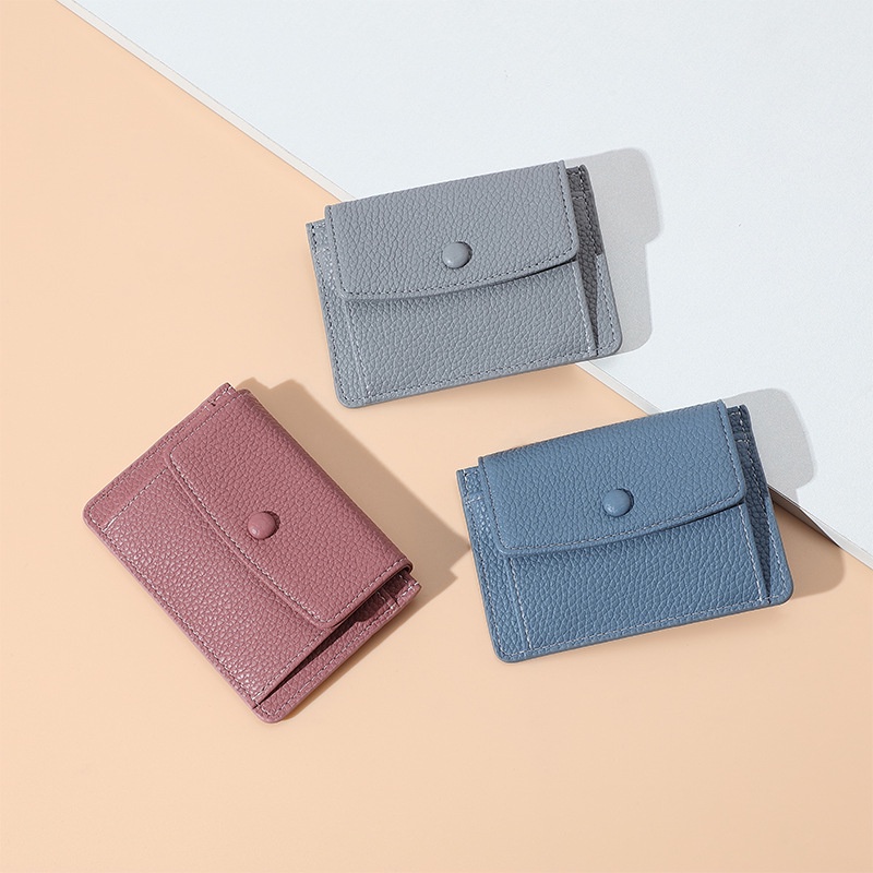 Ví Ngắn Màu Trơn Đa Năng Thời Trang Cho Nữ